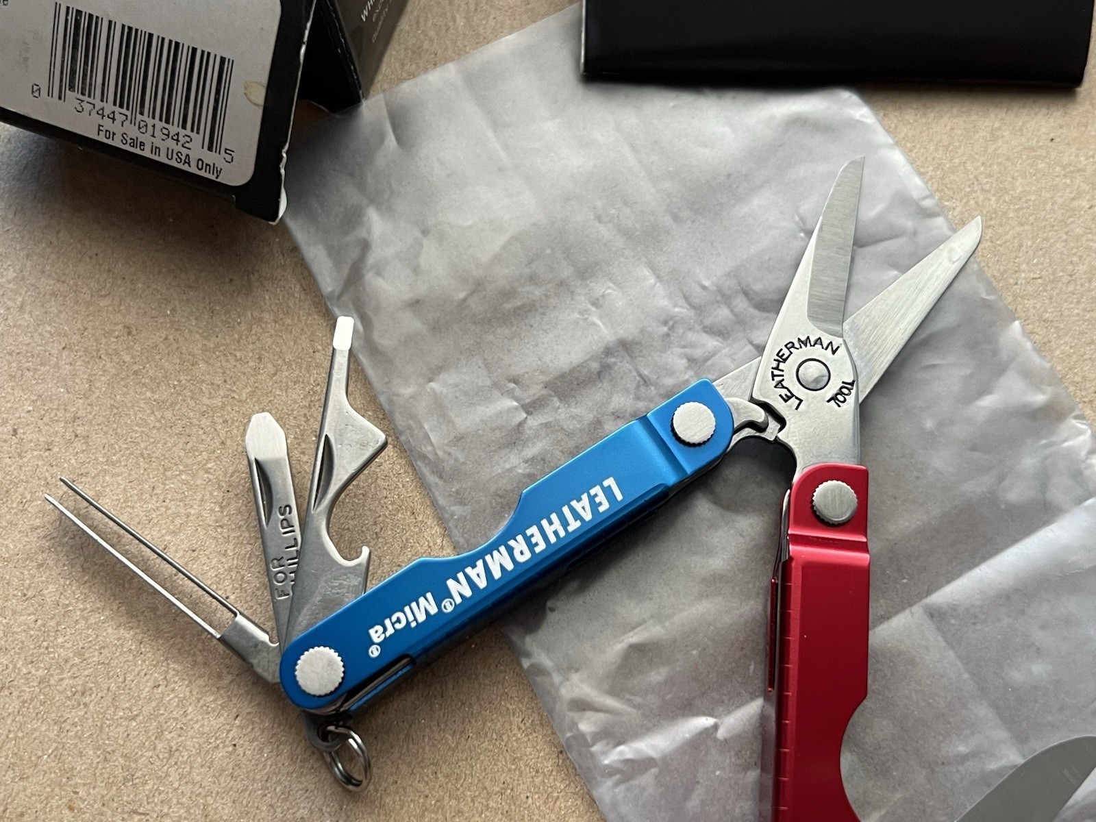 LEATHERMAN Micra - Red & Blue, Mint in Box, Rare.