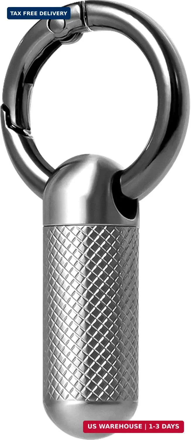 Titanium Keychain Pill Holder,Portable Mini Pill Case, Waterproof Small Pill Con