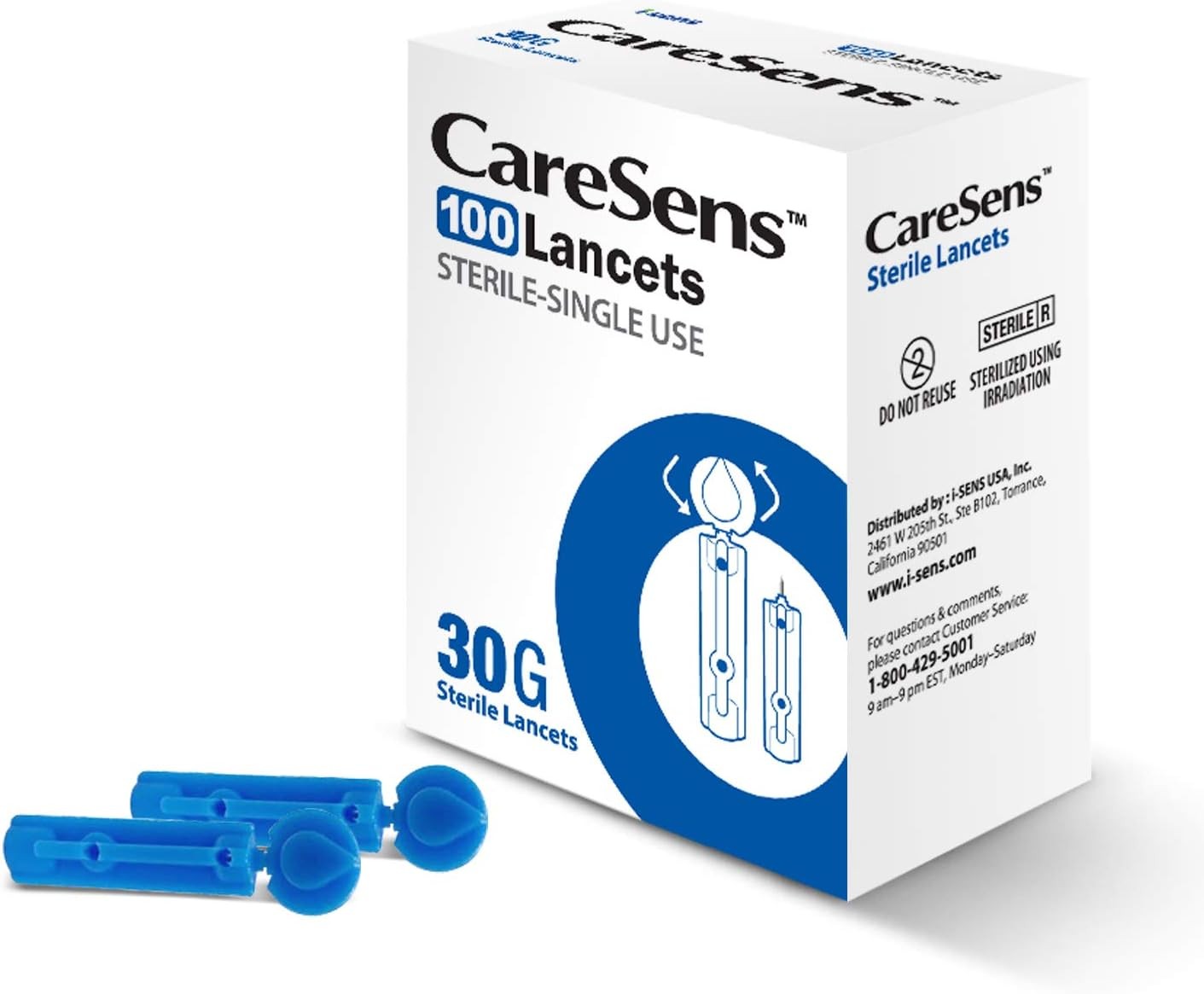 CareSens Sterile Single Use Ultra Thin 30G Universal Designed Lancets (100