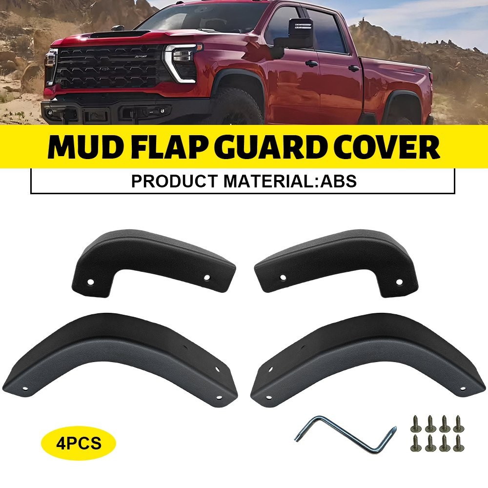 4 Set Rough Country Mud Flap Delete For Chevrolet Chevy Silverado 1500 2019-2024