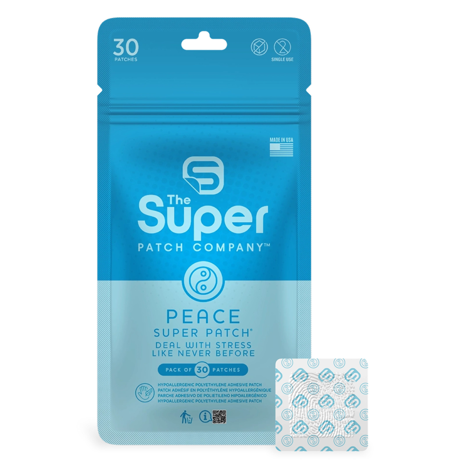 Super Patch PEACE Stress Relief Patches 30-Pack Drug-Free Calm Anxiety Mood