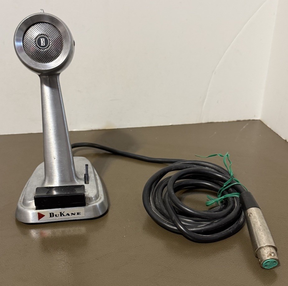 Vintage Dukane Model 7A765A Microphone w/ Cord Untested