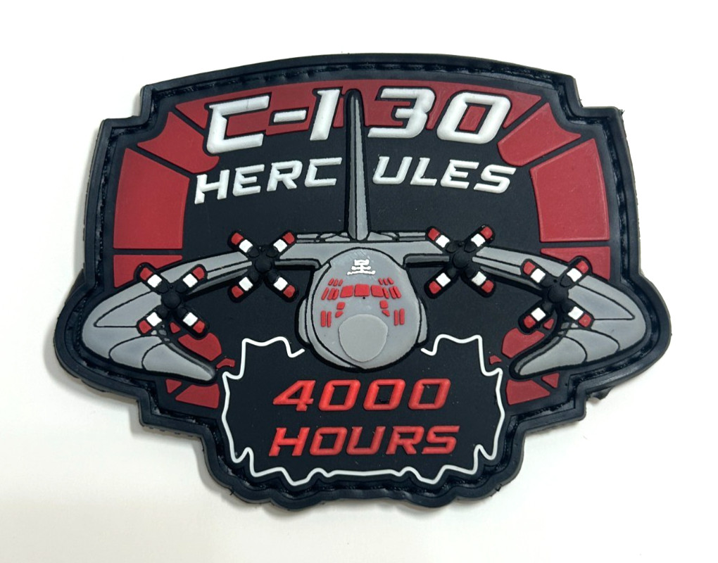 USAF C-130 / 4000 HOURS SHOULDER PATCH -HIGH QUALITY PVC