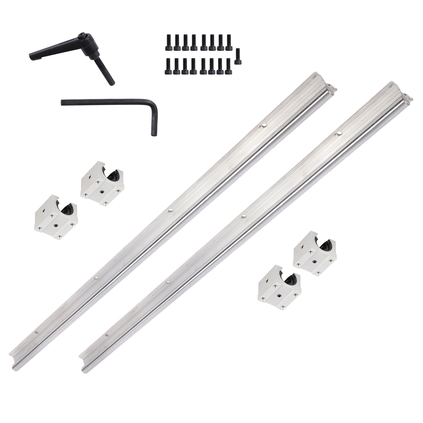 LABLT 2PCS SBR16-800mm Linear Bearings & 4 PCS SBR16UU Carriage Bearing Blocks
