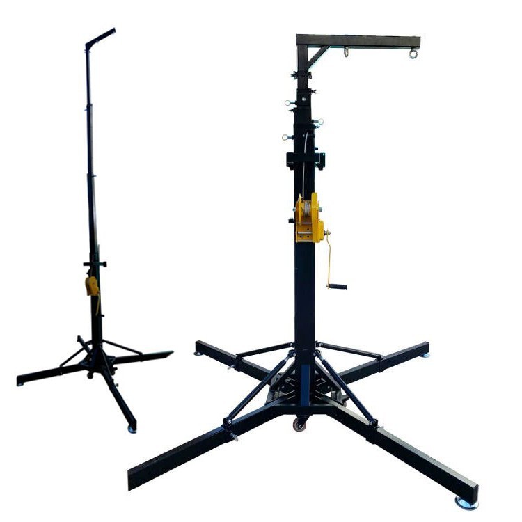 2PCS Heavy Duty 2-6M Speaker Stand 250KG Capacity Square Tube Base Hand-cranked