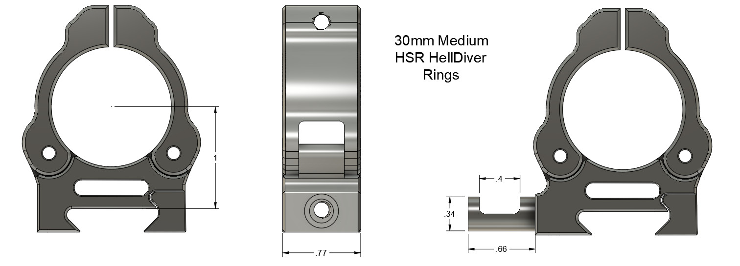30mm Medium Scope Rings with Inetgrated Level!