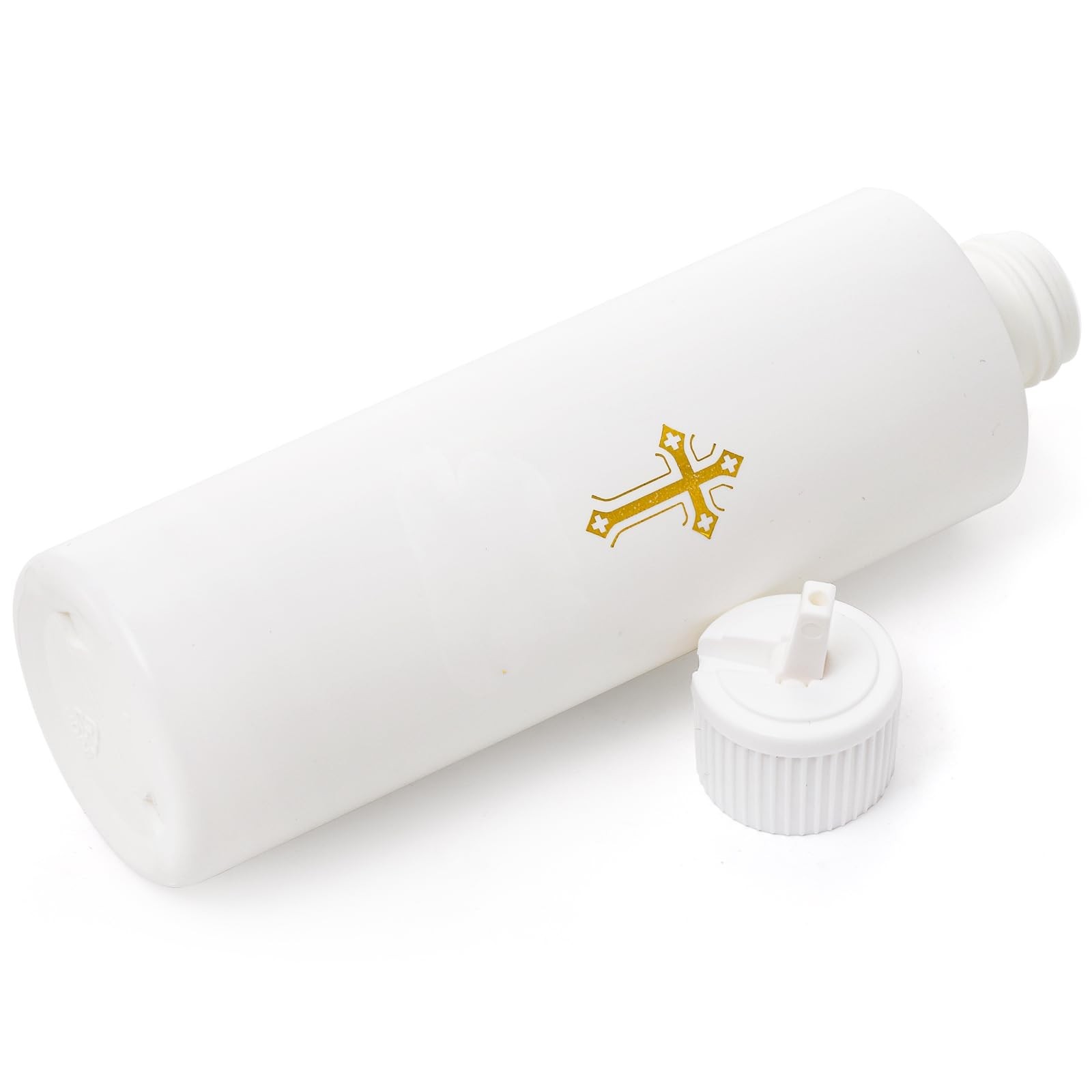 3 Pack 250ML Water Bottles Catholic Empty Container Plastic with Gold Cross