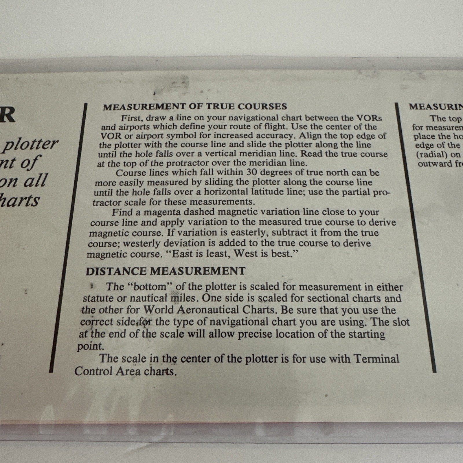 Vintage 1987 Aviation Navigation CP-1 Plotter ASA Publications Made in Korea