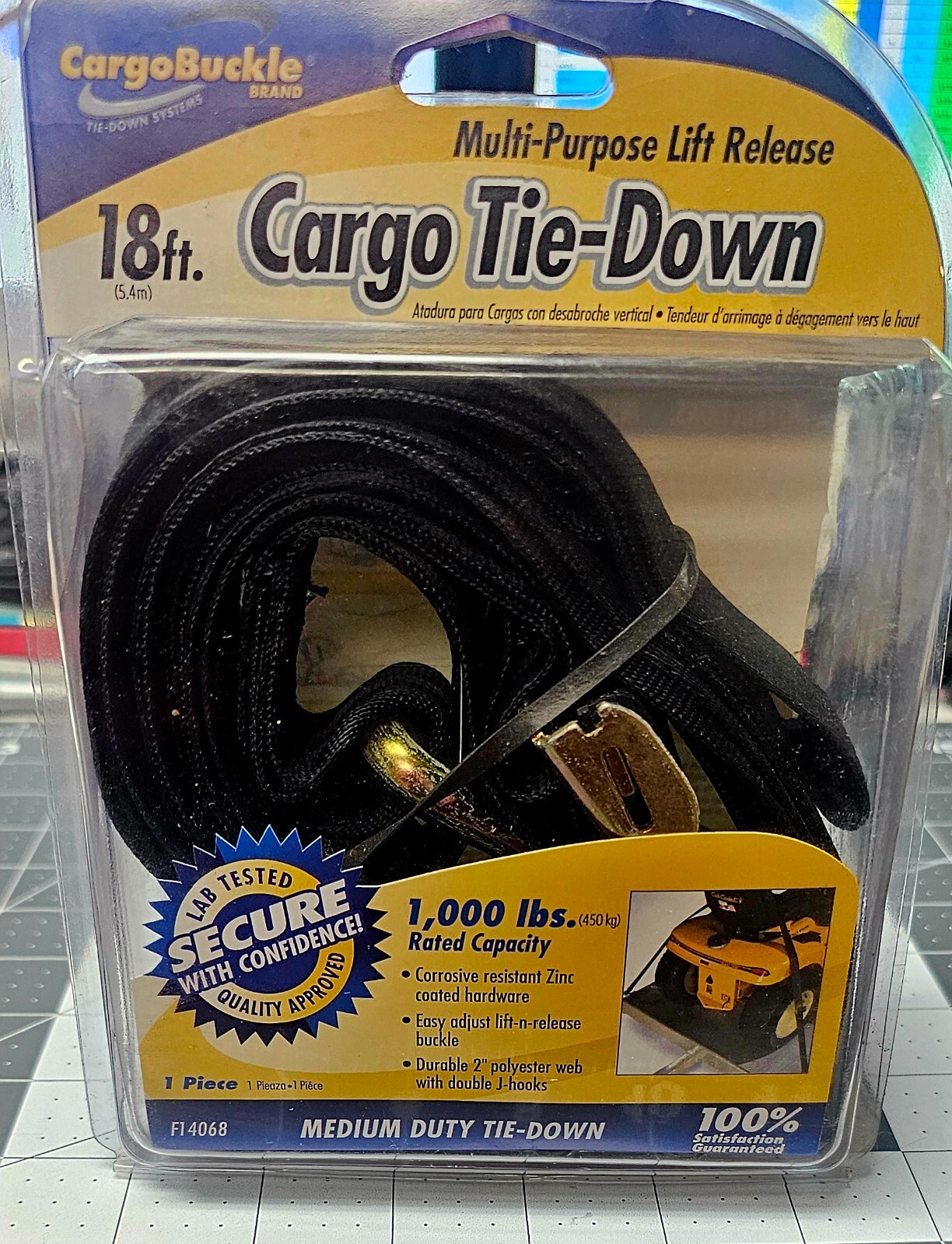 CARGOBUCKLE 18ft CARGO TIE-DOWN 1,000 lbs Raited Capacity