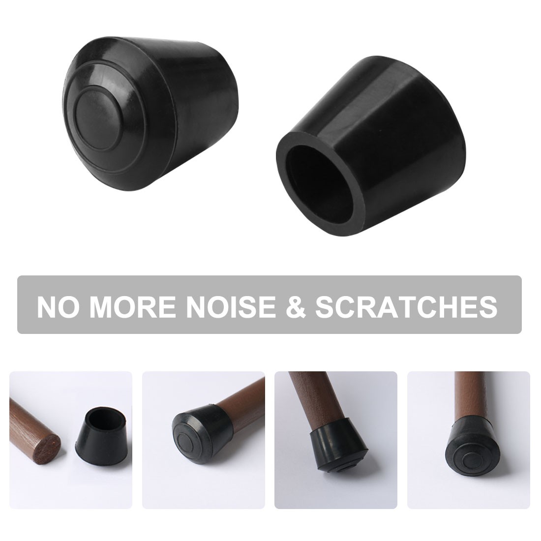 Rubber Leg Cap Tip Cup Feet Cover 13mm Inner Dia 8pcs for Furniture Table