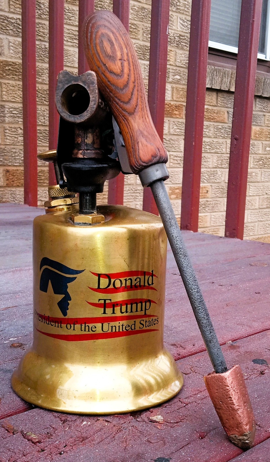 Donald Trump Supporter, Restored Vintage “Champion” Solid Brass Blow Torch