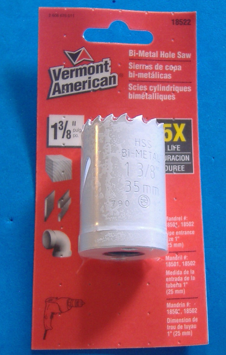 VERMONT AMERICAN 1 3/8" BIMETAL HOLE SAW #18522