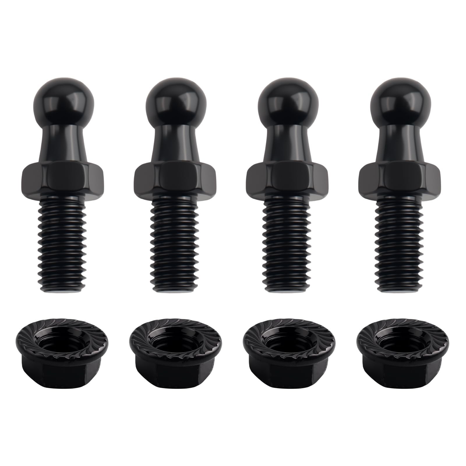 4PCS 10mm Ball Stud with 4PCS Lock Nuts,5/16-18 Thread x 3/5" Long Shank Gas ...
