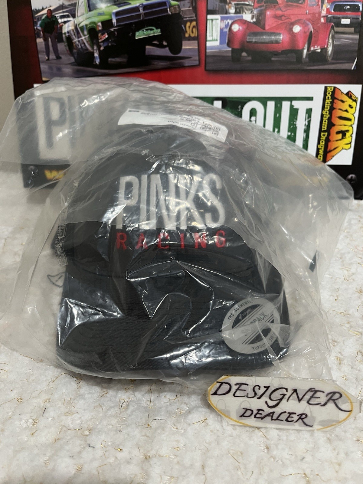 PINKS Racing Snapback Hat Charcoal & Black New