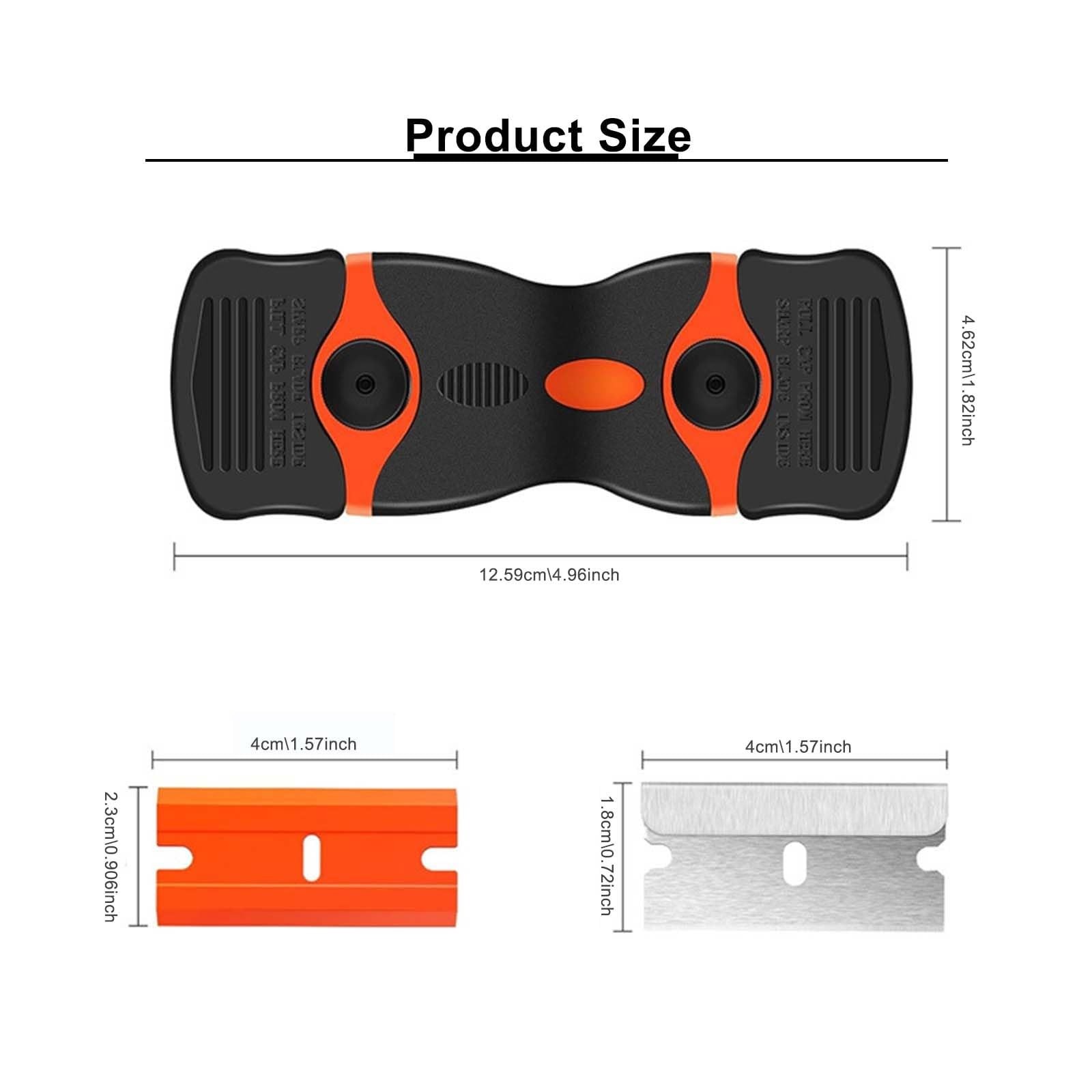 2 Pack Razor Blade Scraper Tool With Extra 10pcs Plastic Blades And 10pcs Met...