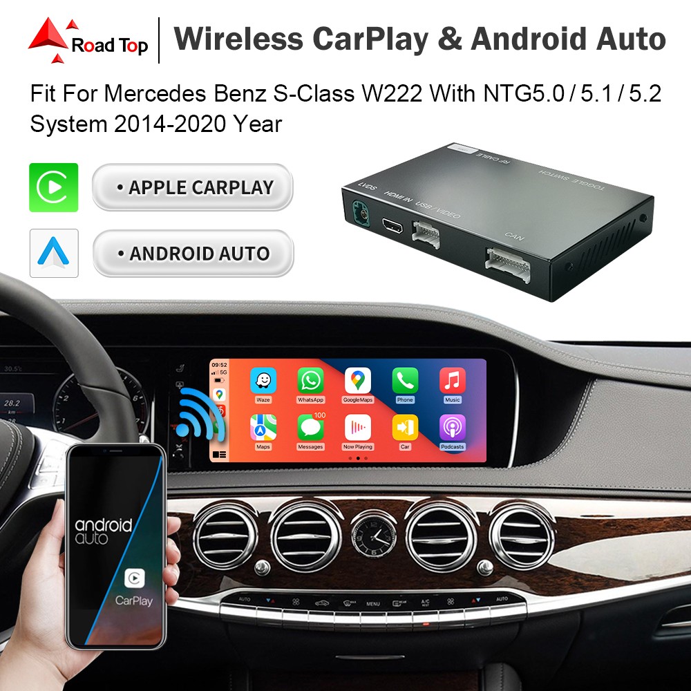 Wireless CarPlay For Mercedes Benz S Class W222 W217 2014-2020 vs Android Auto
