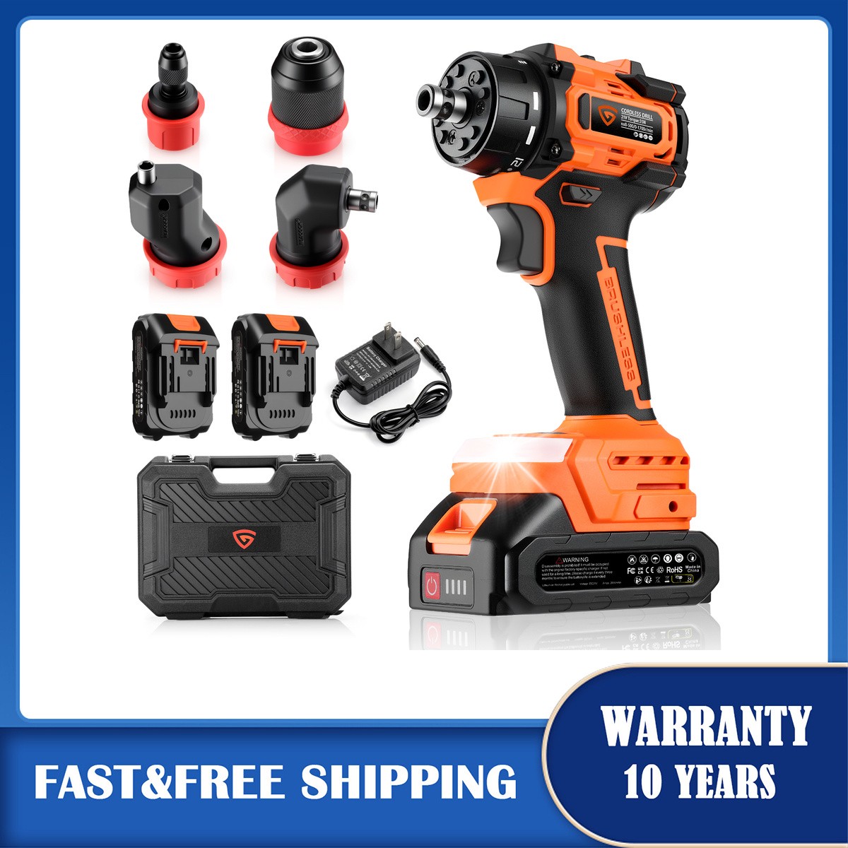 Cordless Electric Impact Wrench Gun Drill Driver 21V 4 Ah Battery Included