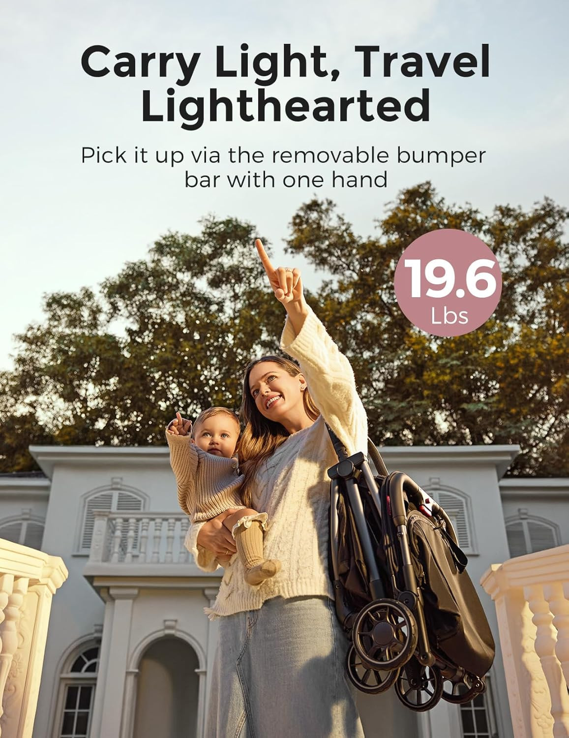 Clickgo Lightweight Stroller, Compact Travel Stroller for Airplane with One-Clic