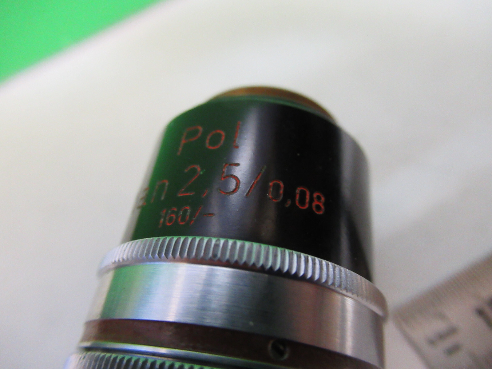 ZEISS OBJECTIVE POL 2.5X /160 POLARIZATION MICROSCOPE PART AS PICTURED X9-B-42
