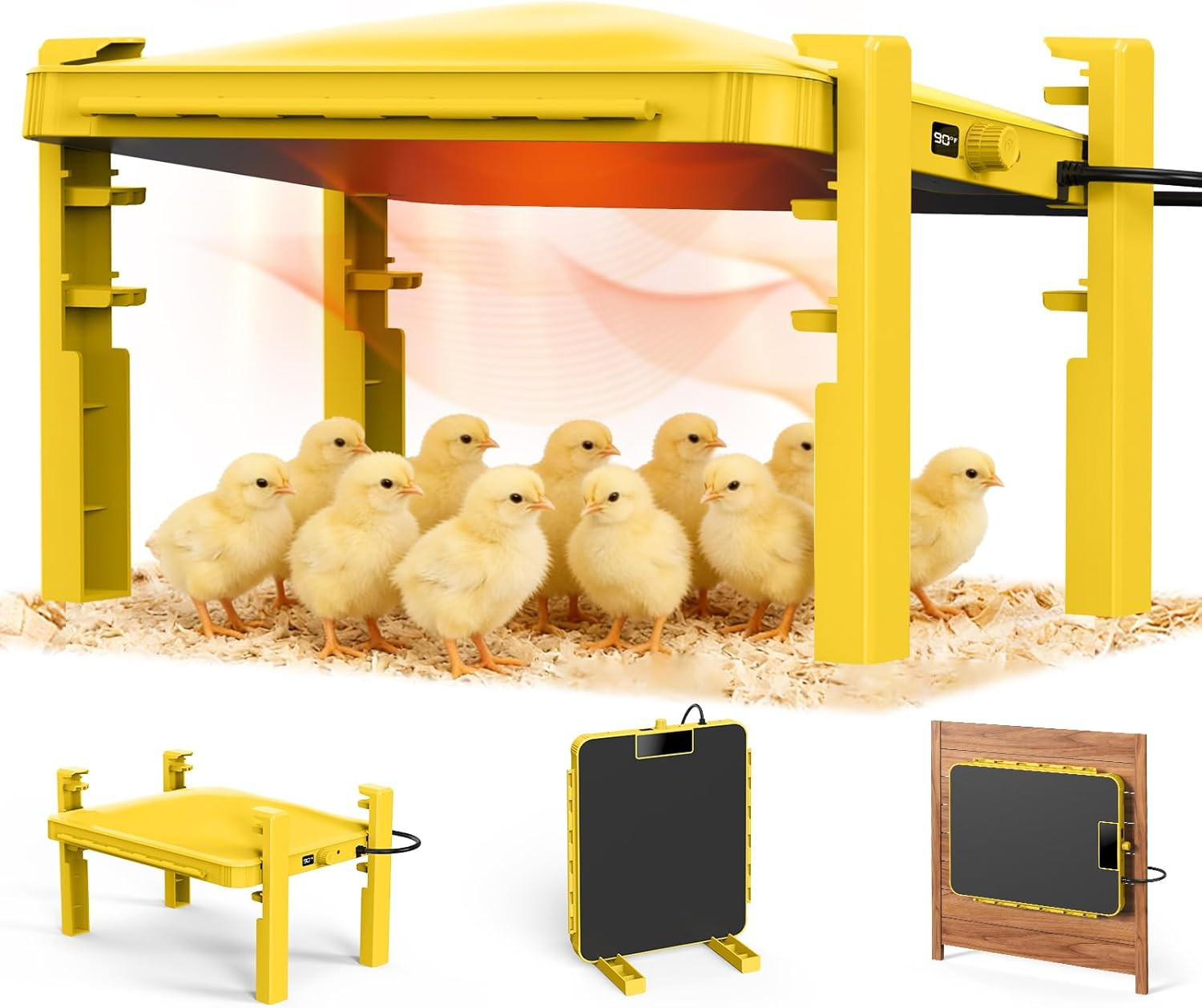 Brooder Plate for Chicks,200W Chick Heat Plate,Brooder Heater with Adjustable Te
