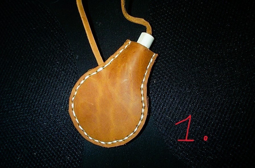BLACK POWDER, ROUND BALL, STAND UP AND ROUND LEATHER BULLET BAG,  CHOICE