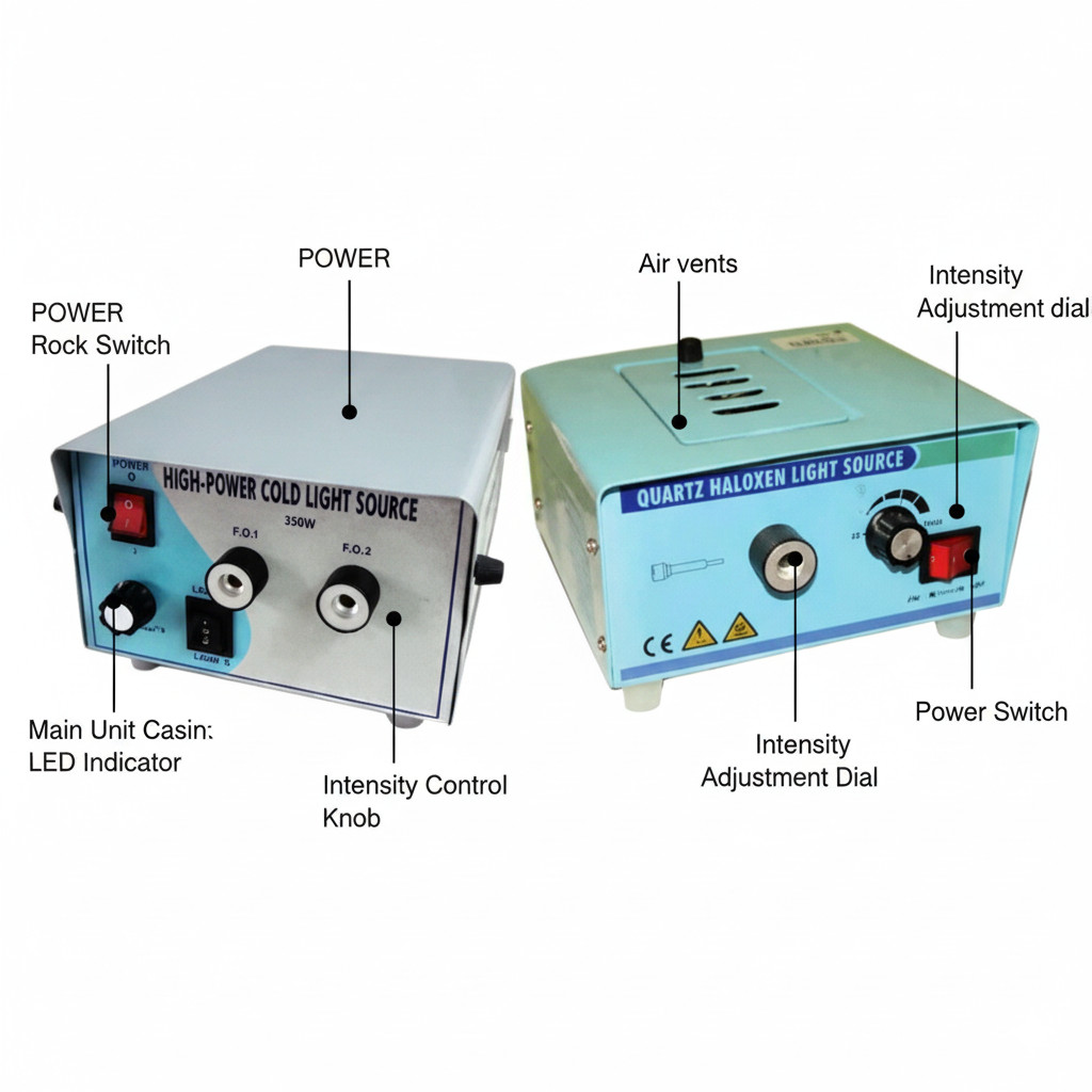 Fiber Optic Halogen Light Source 24V 250W for Endoscopy Medical Use