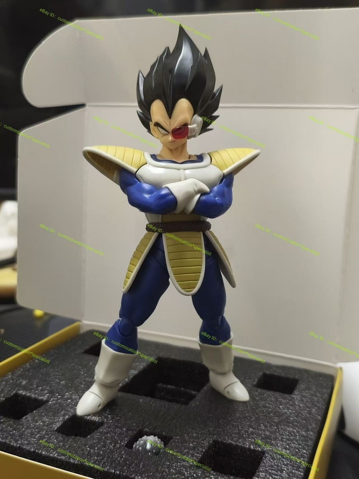 DDG-04 custom 1/12 shf 24000 vegeta 2.0 Black Hair Head Sculpture kit No Figure