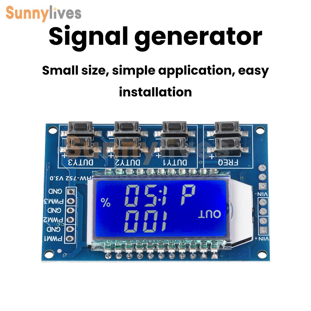 3-Channel Signal Generator PWM Pulse Wave Frequency Duty Cycle Adjustable Module