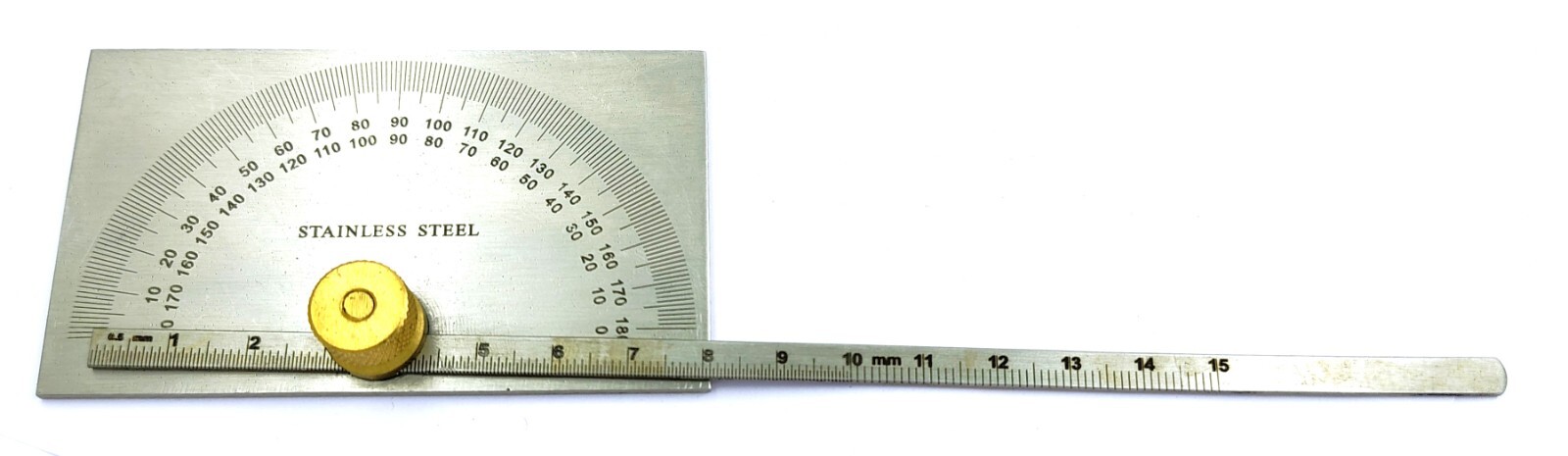 Stainless Steel Square Head Degree Protractor cum Depth Protractor 0-180 degrees