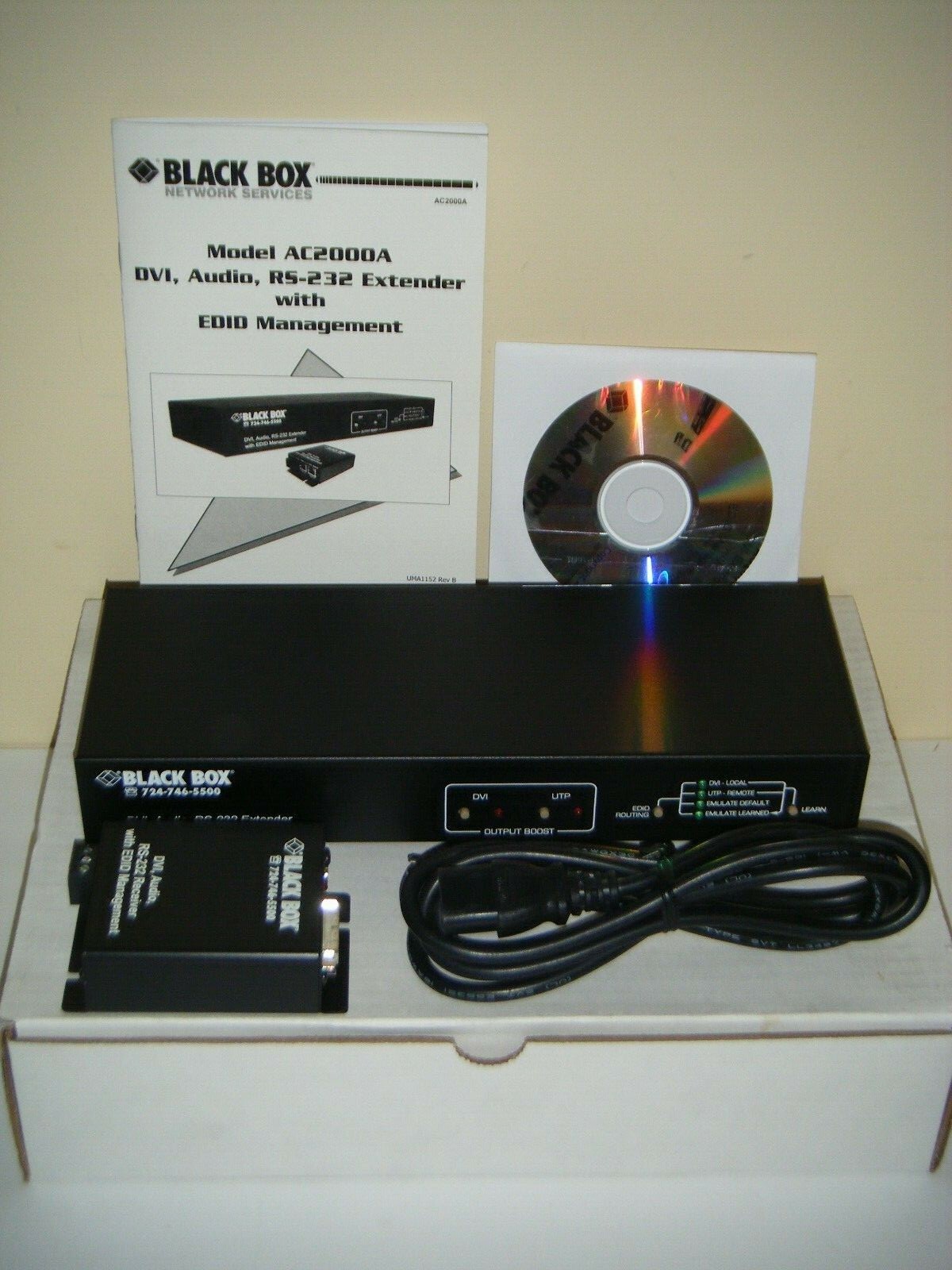 Black Box Networking AC2000A DVI Audio RS-232 Extender & EDID Management