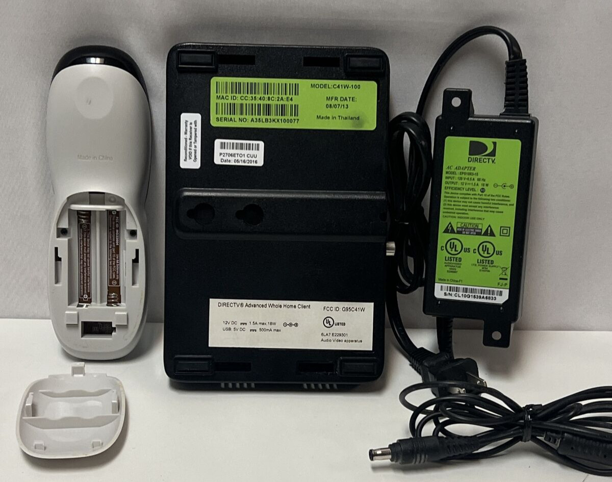 DIRECTV Advanced Whole Home Client with RF Remote C41W-100 Power Cord Tested!