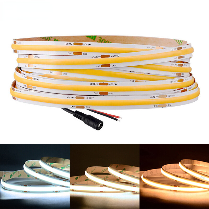 320 480 LED/m COB LED Strip Lights 16.4ft Flexible Tape Ribbon Lighting DC12/24V