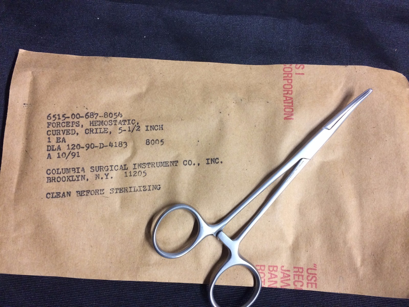 NEW 5.5" CRILE HEMOSTATIC SLIGHTLY CURVED FORCEPS serrated STAINLESS STEEL 8005