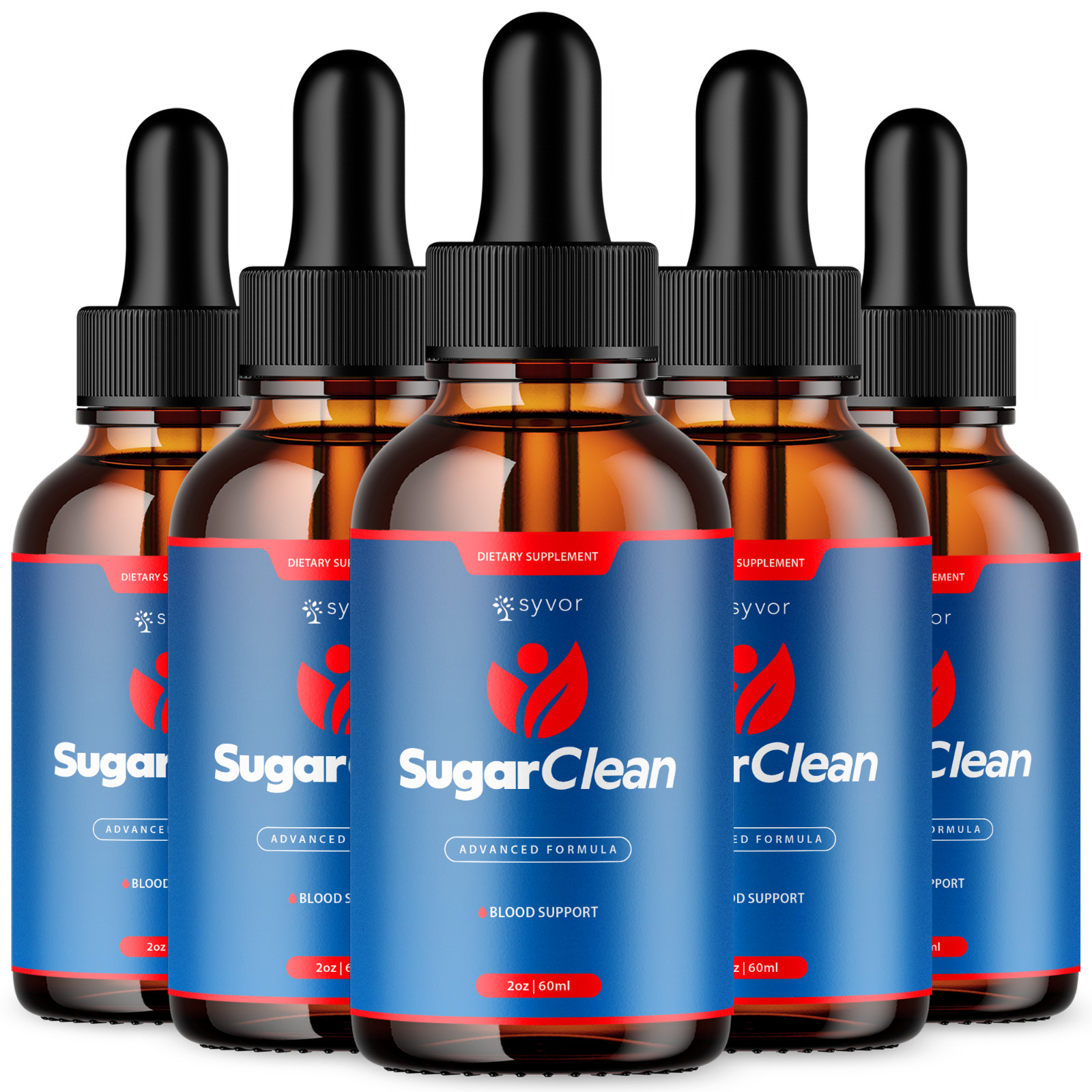 (5 Pack) Sugar Clean Blood Support Drops SugarClean Vitamin Supplement 150 Servs