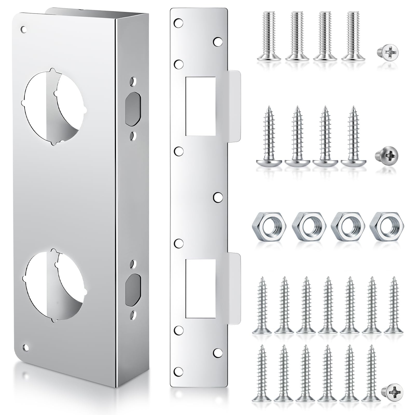 Stainless Steel Lock Door Reinforcement Plate Mortise Conversion 1-3/4 In 1 Set