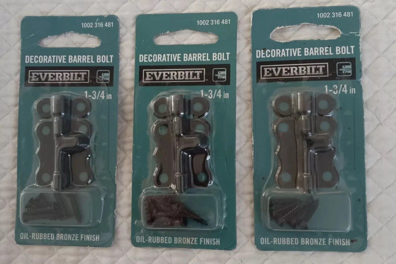 12 Pack Everbilt 1 3/4" Decorative Barrel Bolts Oil Rubbed Bronze