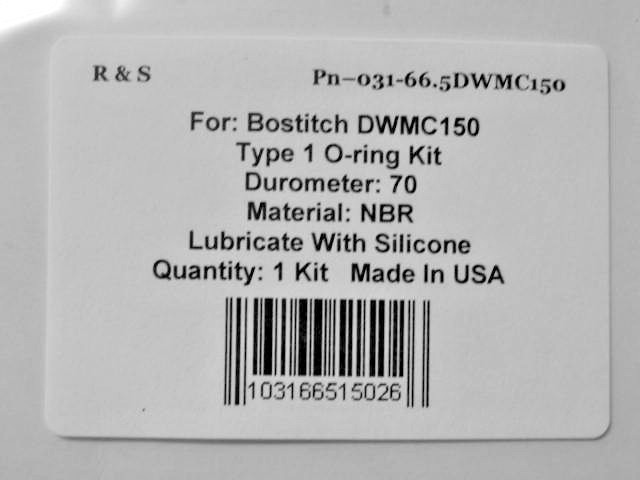 Bostitch DWMC150 Type 1 O-ring Kit / R&S 031-66.5DWMC150