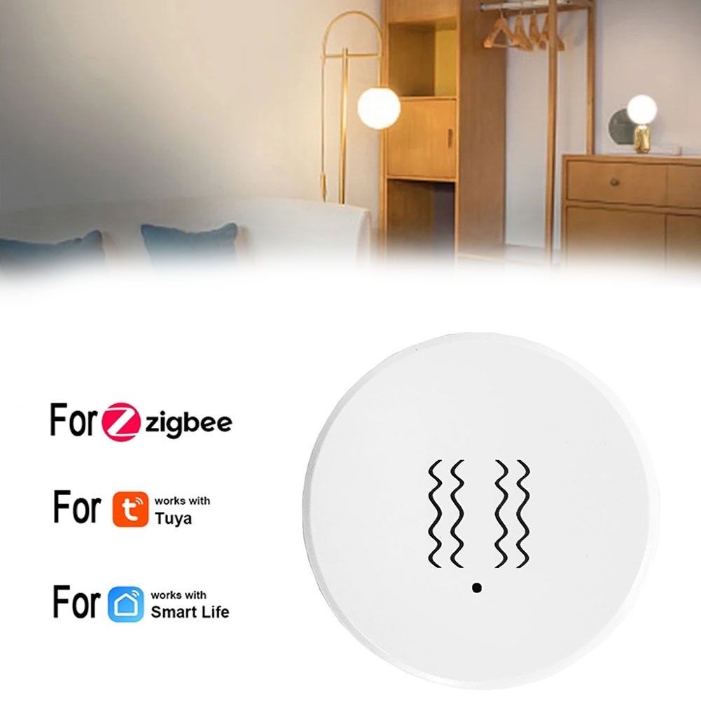 Home Security Enhanced by For Tuya Compatible Smart Vibration Detection Sensors