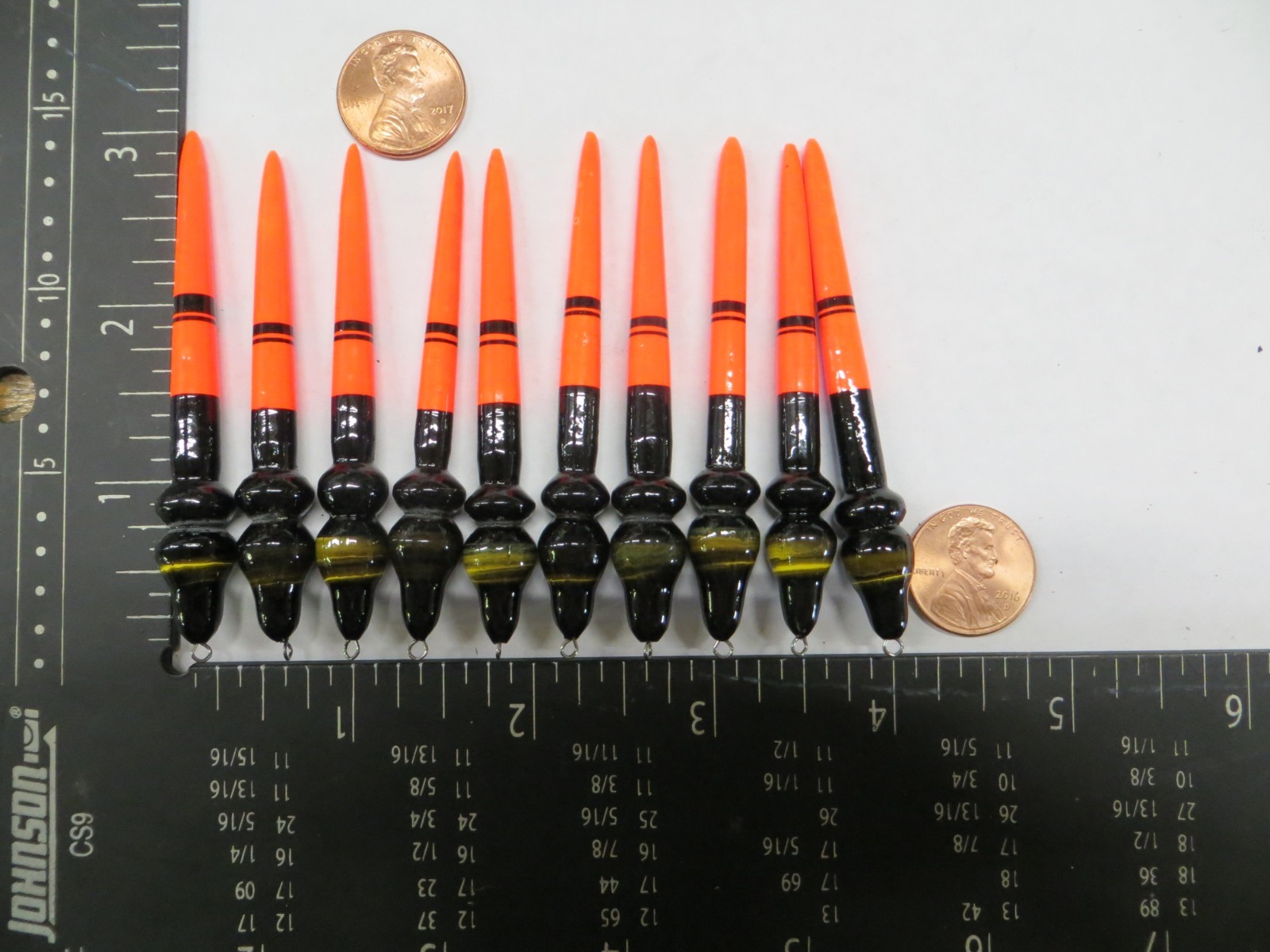 10 NEW WOOD SLIP FLOATS / BOBBERS PANFISH ICE FISHING NO FREEZE UP ON LINE B150