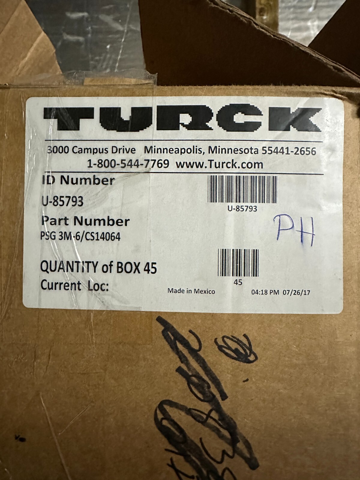 TURCK PSG 3M-6/CS14064/U-85793 - 6M(19ft) - M8 3-Pin to (2) Female Spade (QTY-3)
