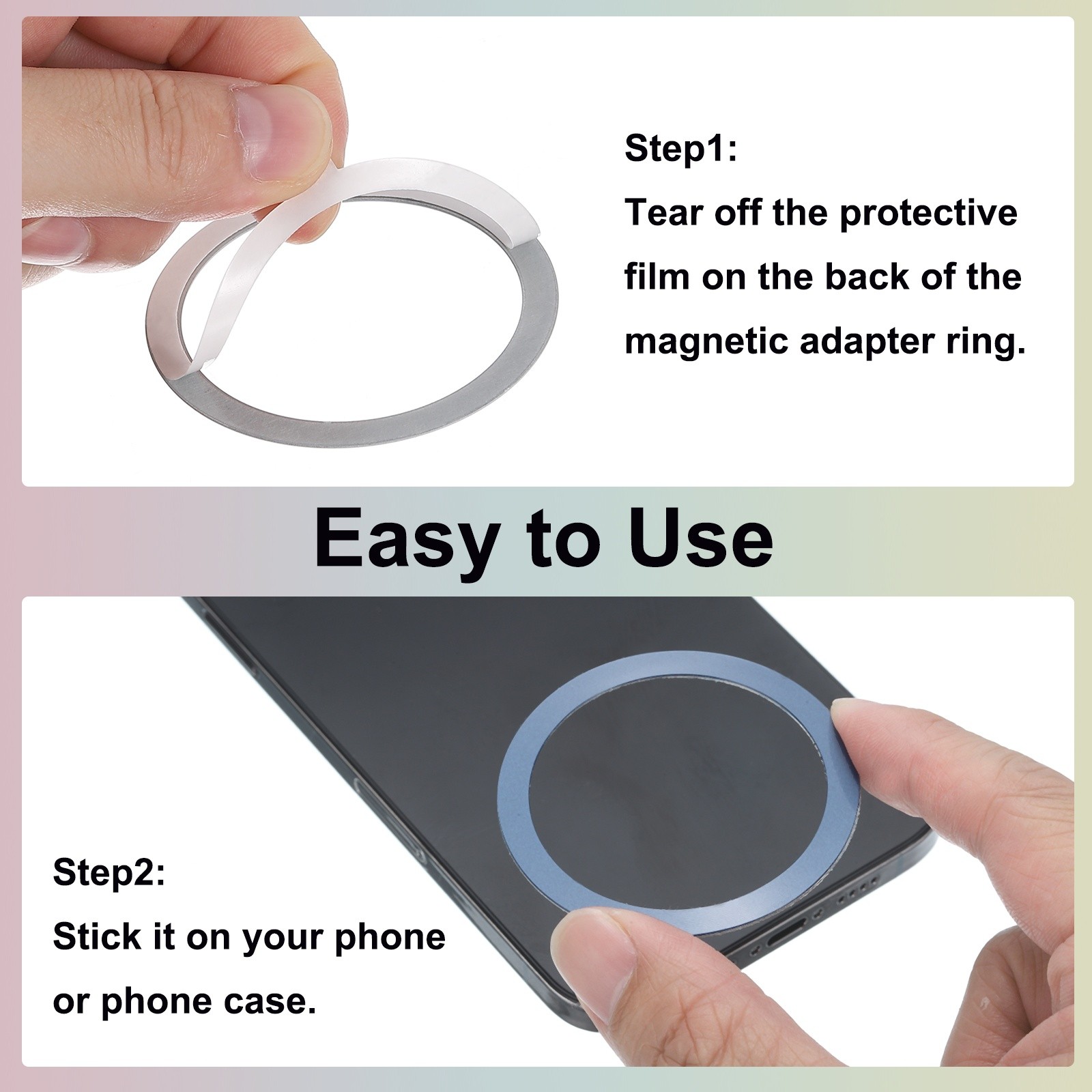 8Pcs Magnetic Adapter Ring, Magnetic Wireless Charger Conversion Kit, Rose Gold