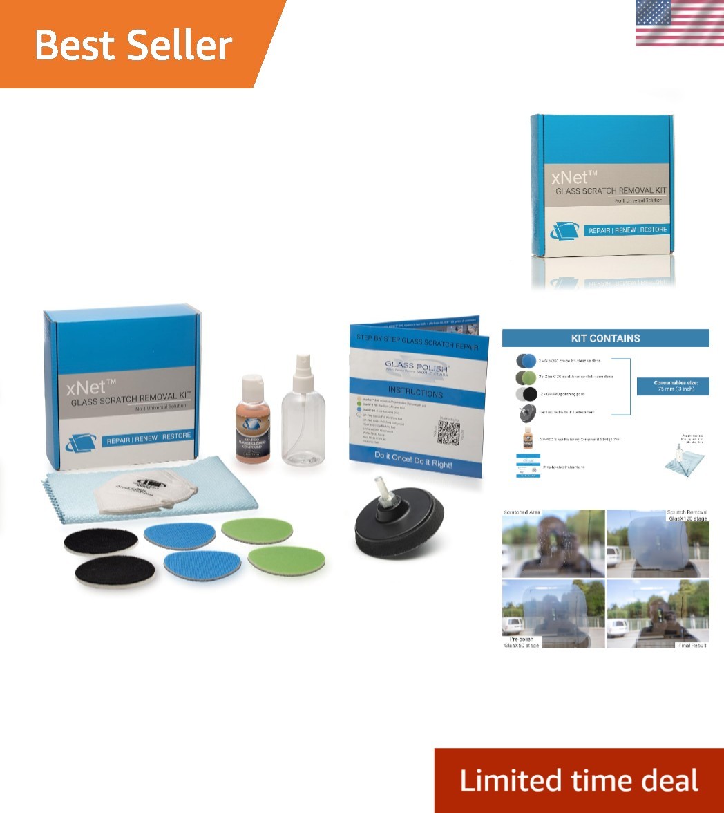 Professional 3'' Glass Scratch Repair Kit - Perfect for Home & Automotive