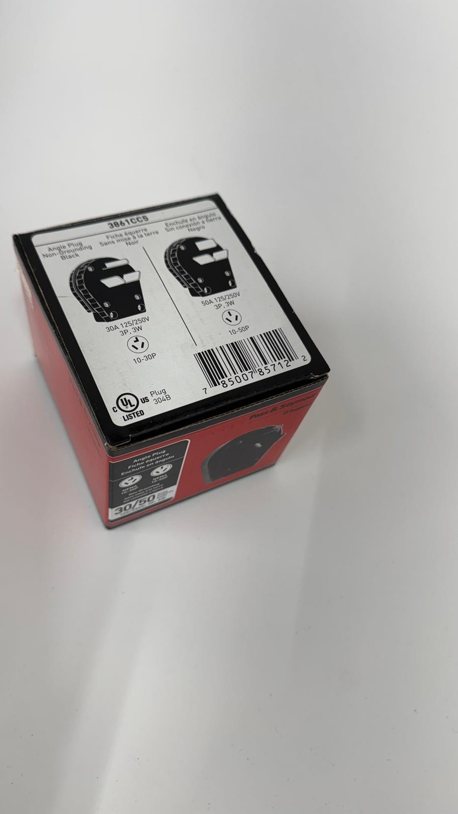 Pass & Seymour Angle Plug 2 Pole 3 Wire 30/50A 250V
