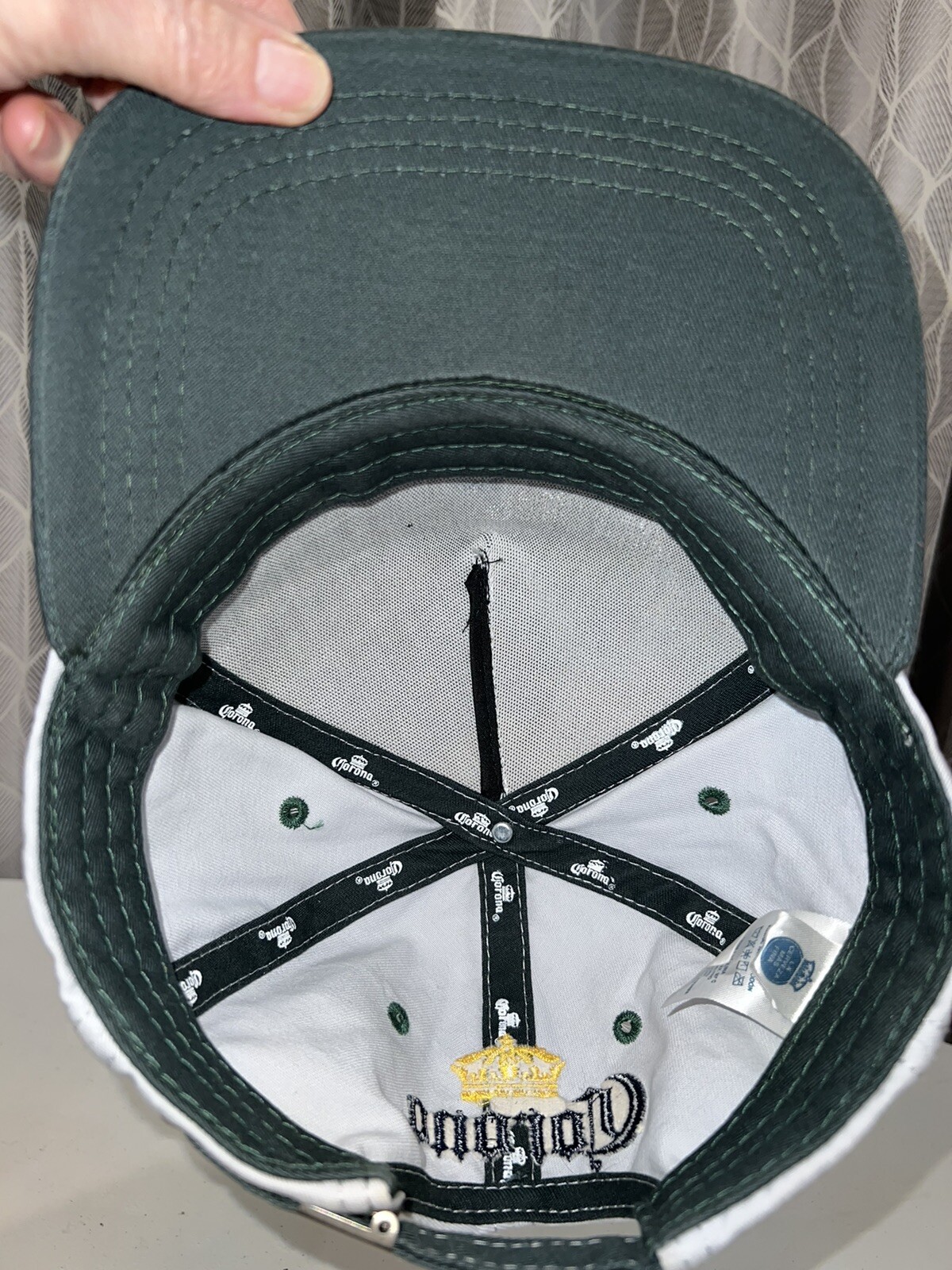 Corona Green Bill Stripe Front Cancun Riviera Maya Hat Cap Strap Buckle Snapback