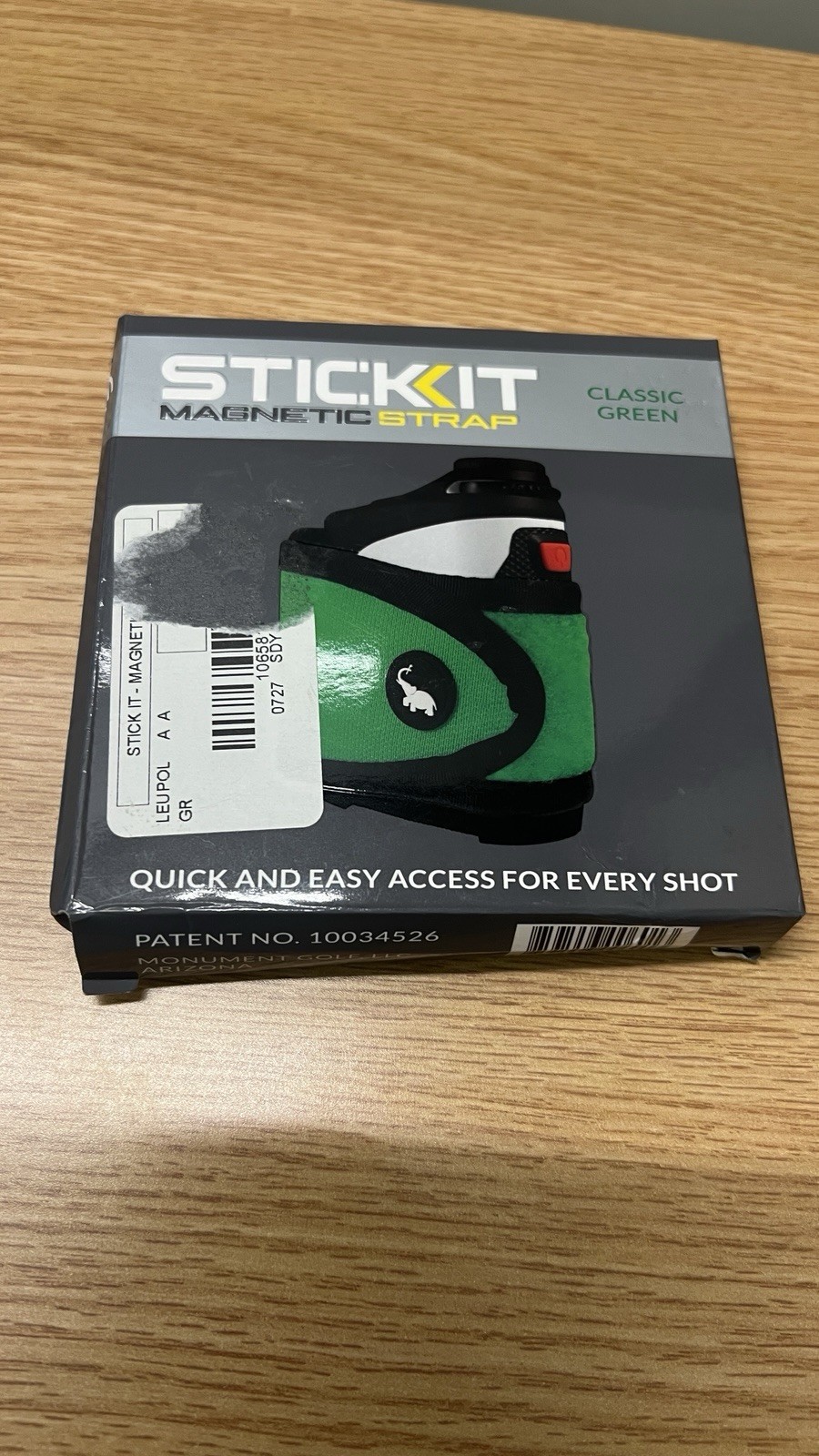 STICKIT Magnetic Rangefinder Strap in the Classic Green color