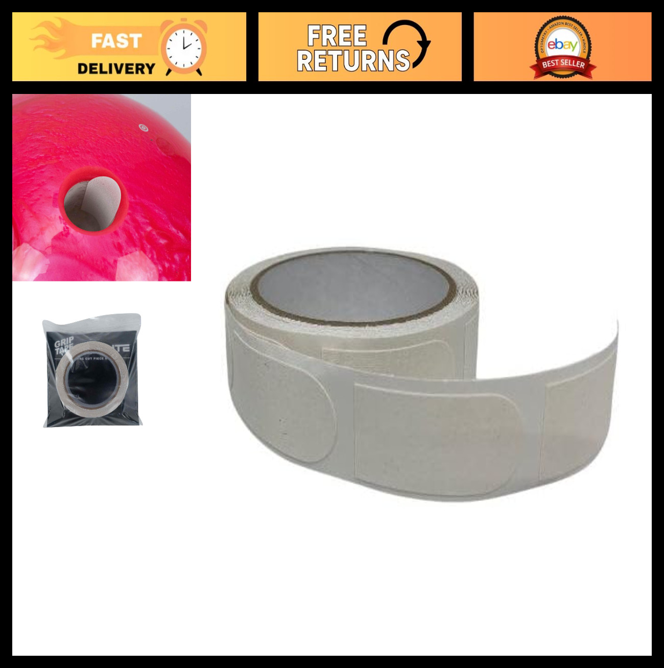 Bowling Ball Thumb Tape - White Textured 3/4" & 1" Perforated - 125 Pieces for C