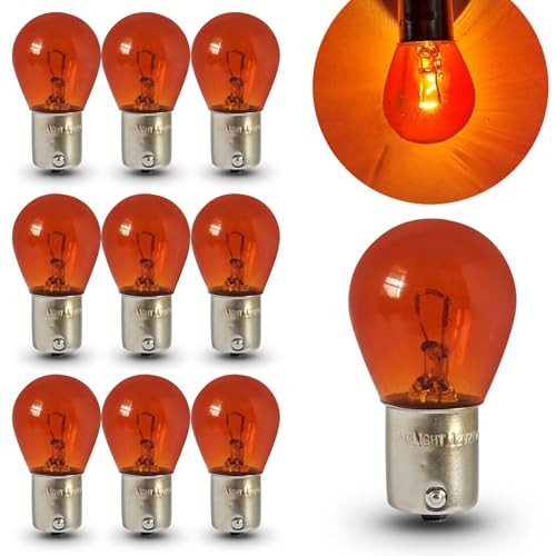 Car 1156 Turn Signal Light, P21W 1141 S25 Waterproof High 10 PCS Yellow