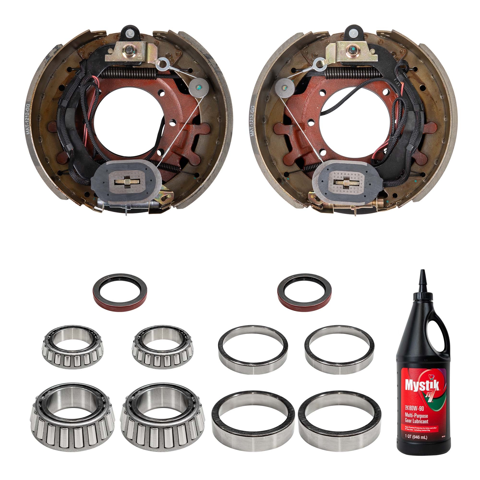 12 - 16K Trailer Axle Electric Brake Complete Replacement Kit - 12.25" x 5"