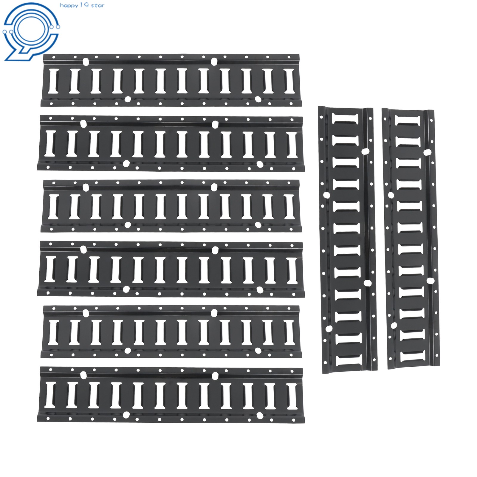 Steel 8 PK E Track Tie-Down Rail 2 ft Black Steel Rail Enclosed Cargo Trailer