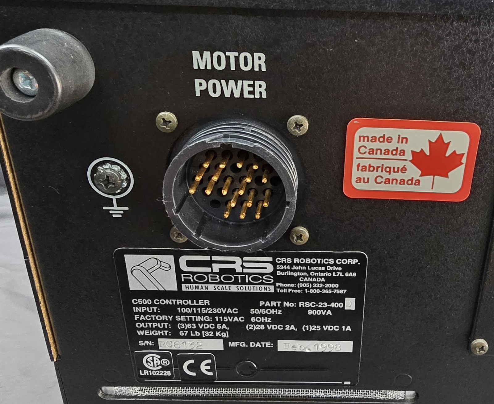 CRS ROBOTICS A465 CONTROLLER FOR ROBOTS